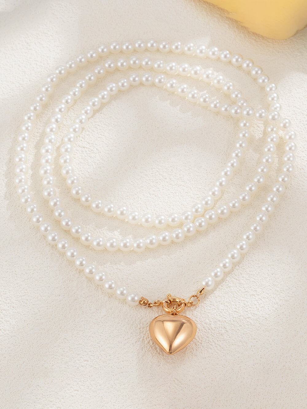 Elegant Love Pendant Imitation Pearl Multi-layer Necklace