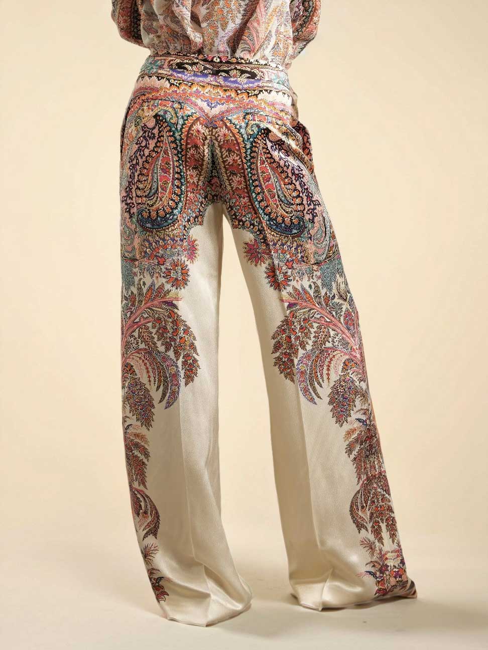 Exquisite Vintage Paisley Print Ruffled Shirt