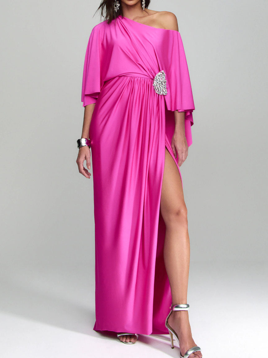 Long One-Shoulder Party Dress