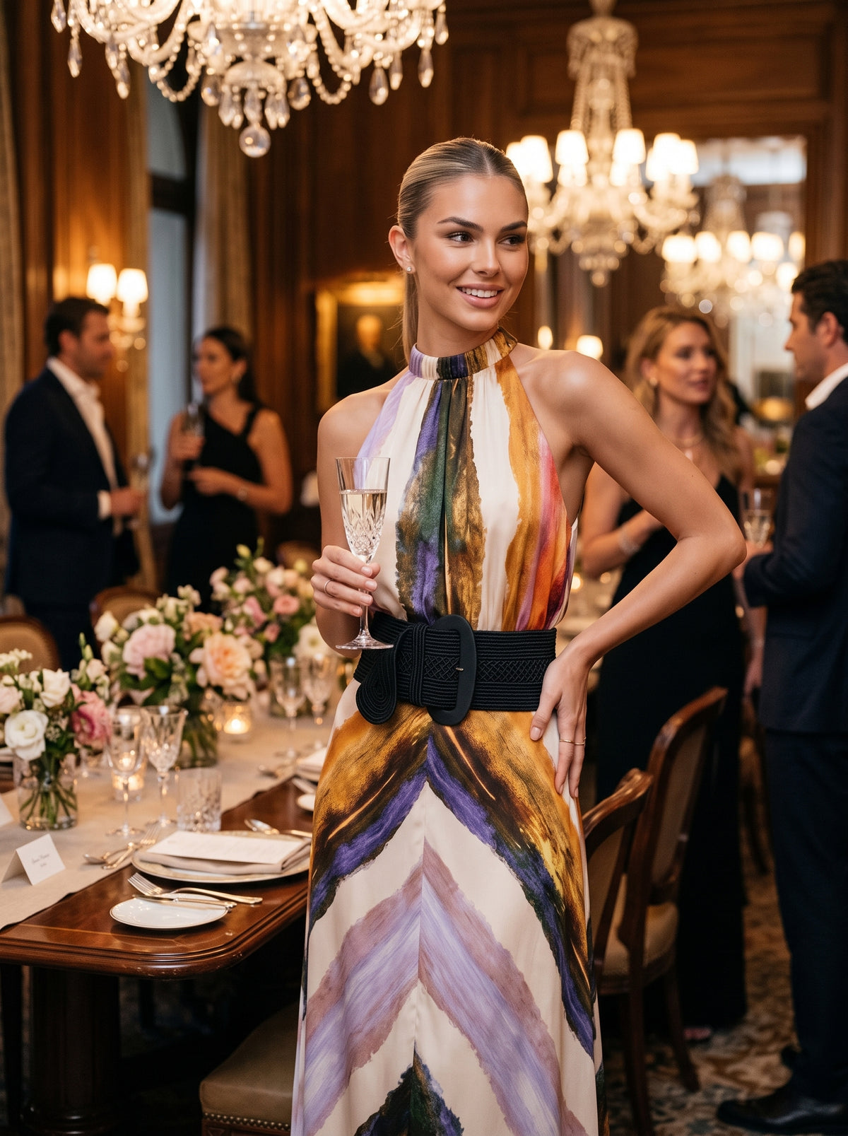 Elegant and Unique Abstract Print Camisole Top