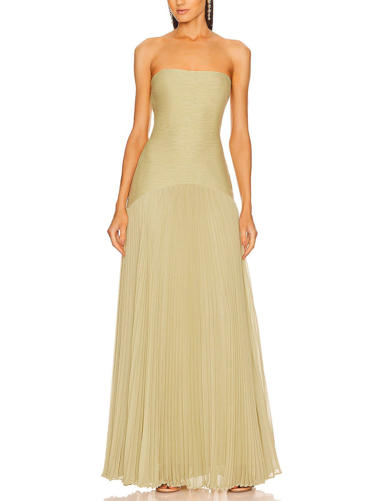 Elegant Wrap-Breasted Pleated Maxi Dress