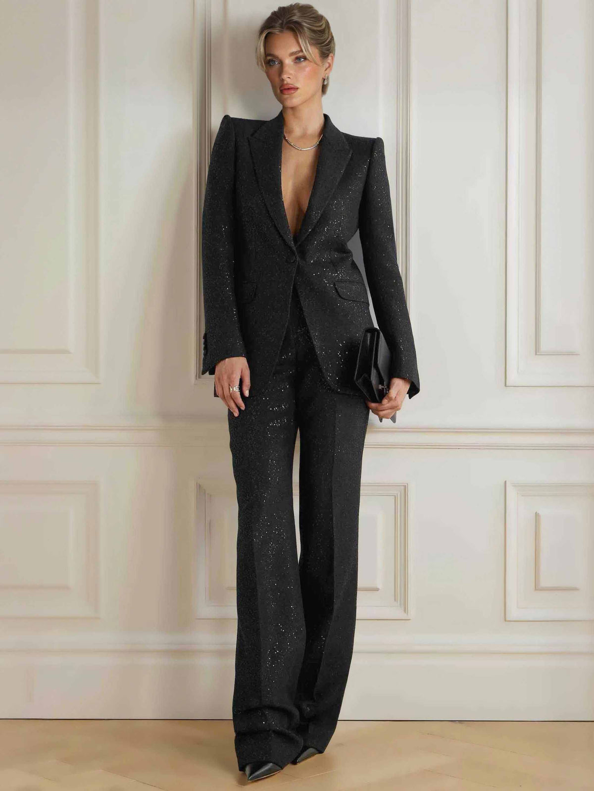 Exquisite Sequin-Embellished Blazer