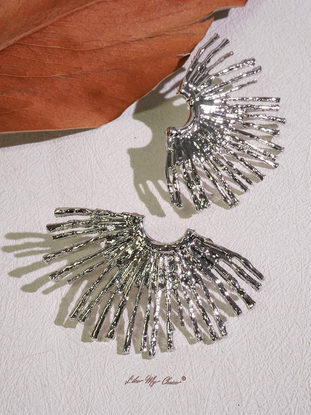 Fashion Street Exaggerated Ray Fan-Shaped Earrings