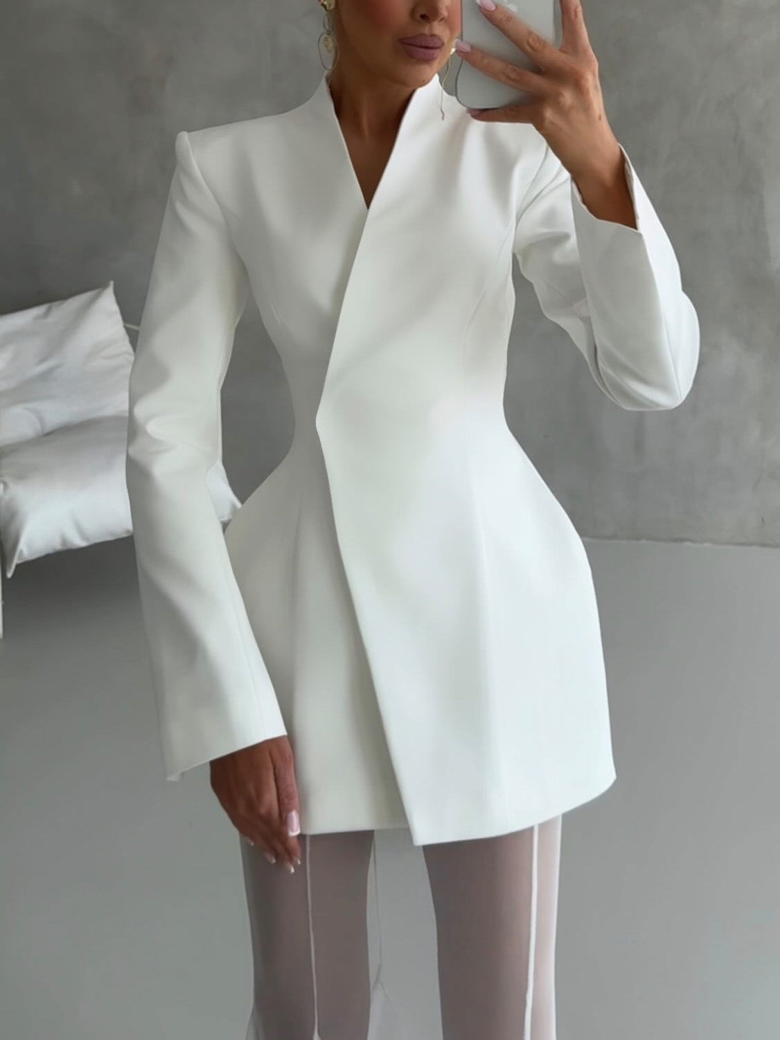 Elegant Asymmetric Tailored Blazer