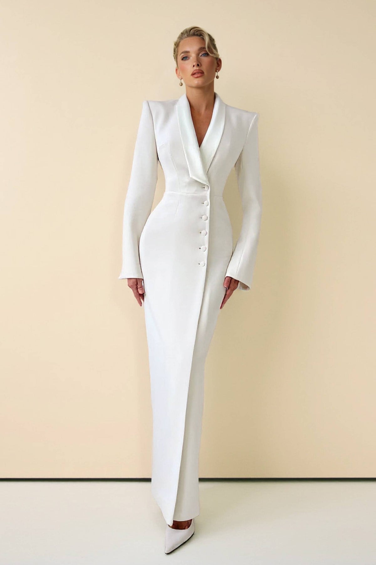 Back Slit Suit Dress