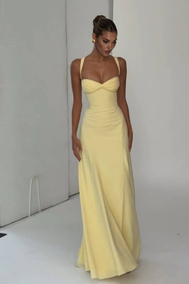Sling Slim-Fit A- Line Maxi Dress