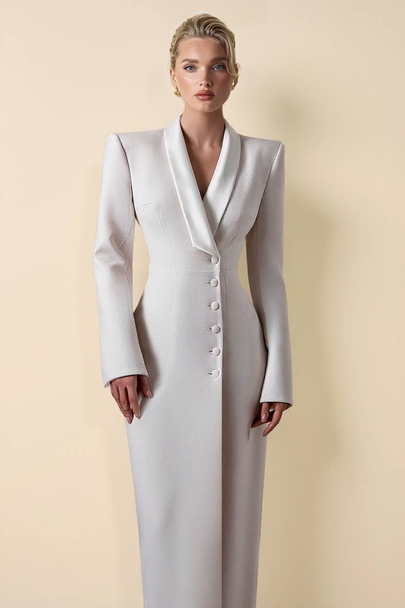 Back Slit Suit Dress