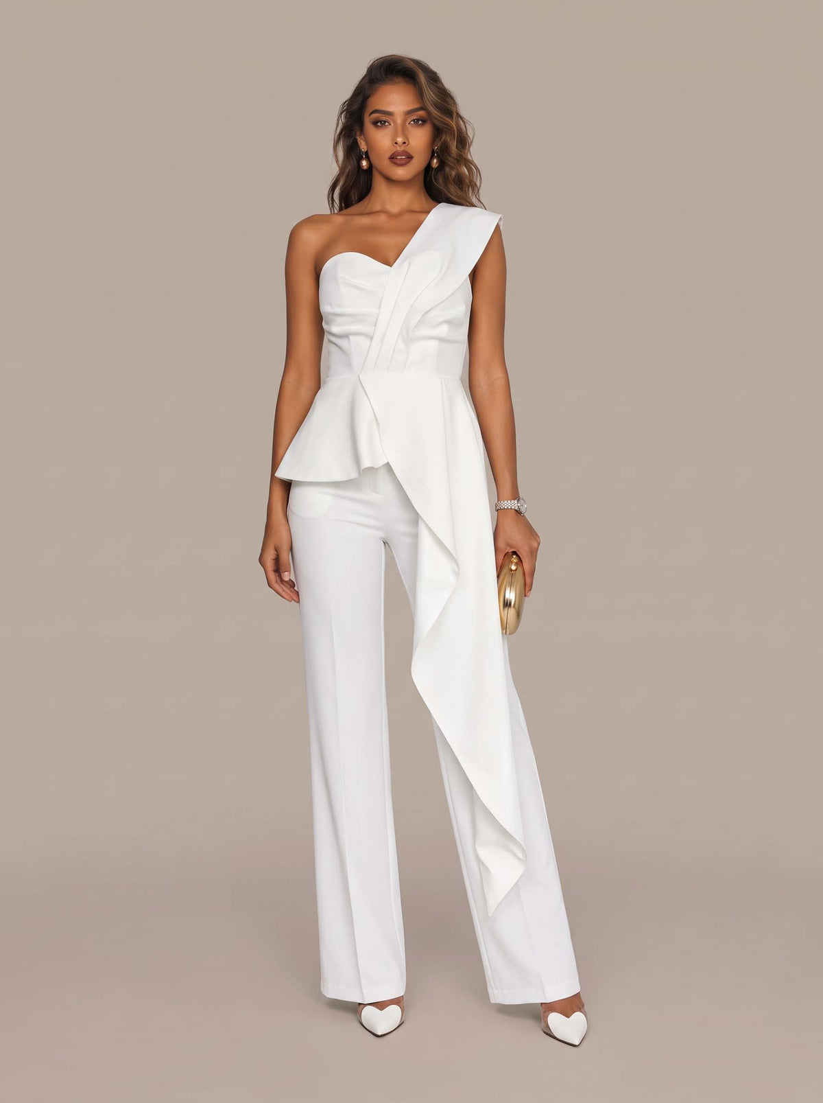 Elegant High-Waisted Side-Zip Trousers