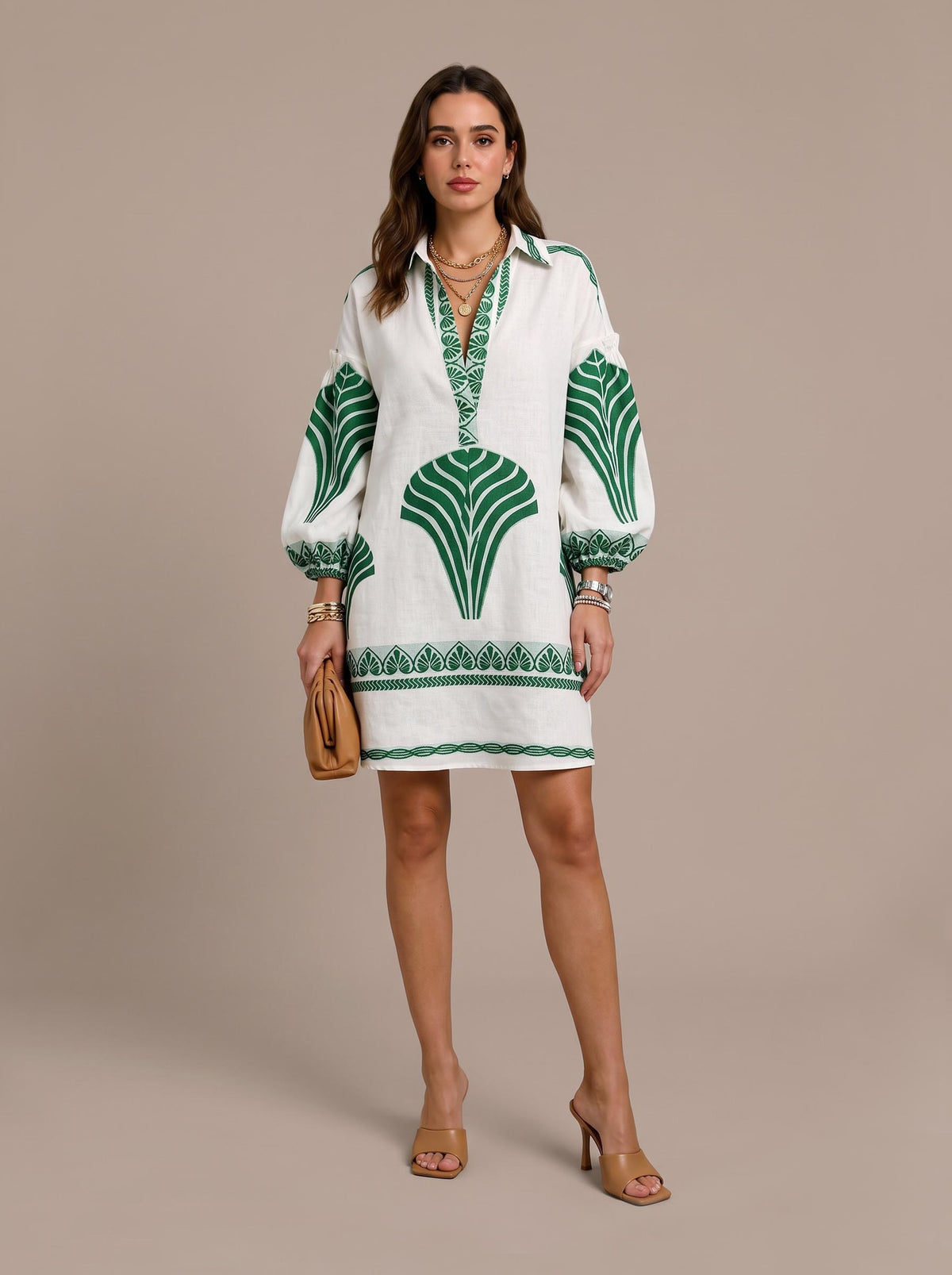 Simple Unique Print Holiday Mini Dress