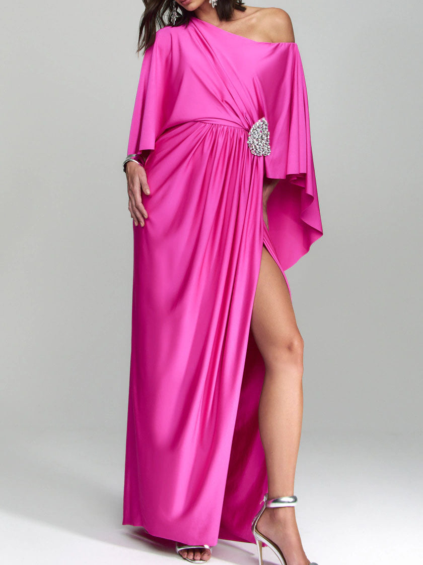Long One-Shoulder Party Dress