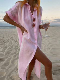 Simple Concept Maxi Shirt Dress