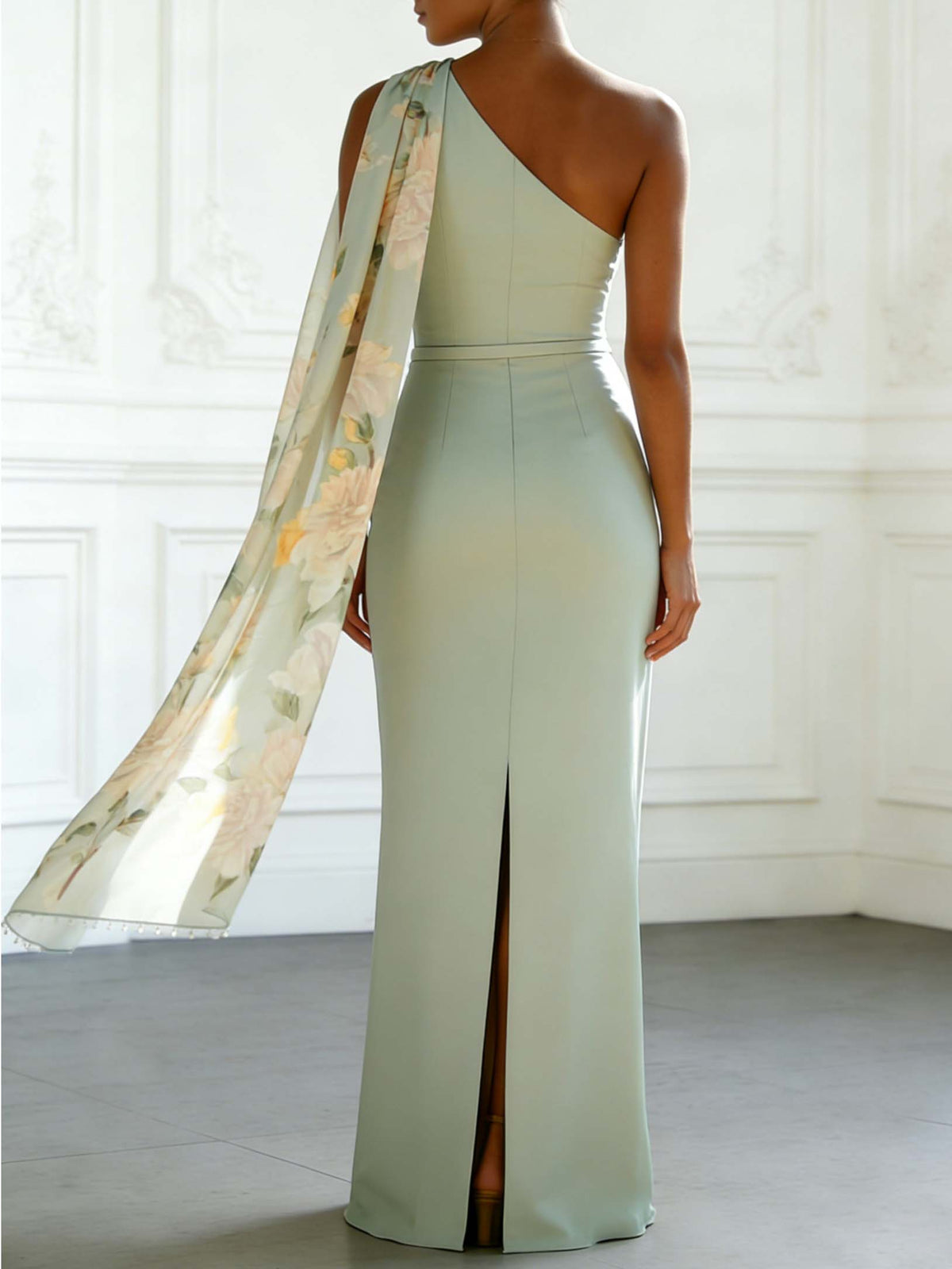 Elegant Sleeveless Pleated Peony Print Maxi Dress