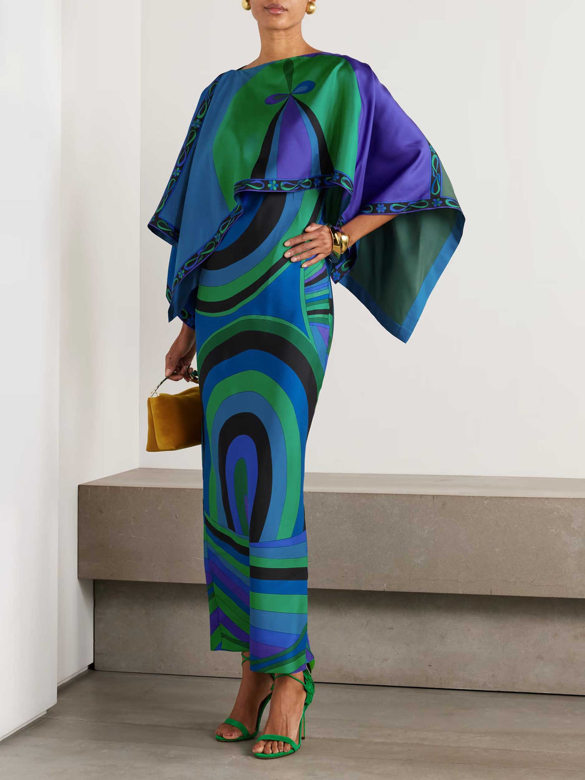 Unique Irregular Layered Printed Maxi Dress