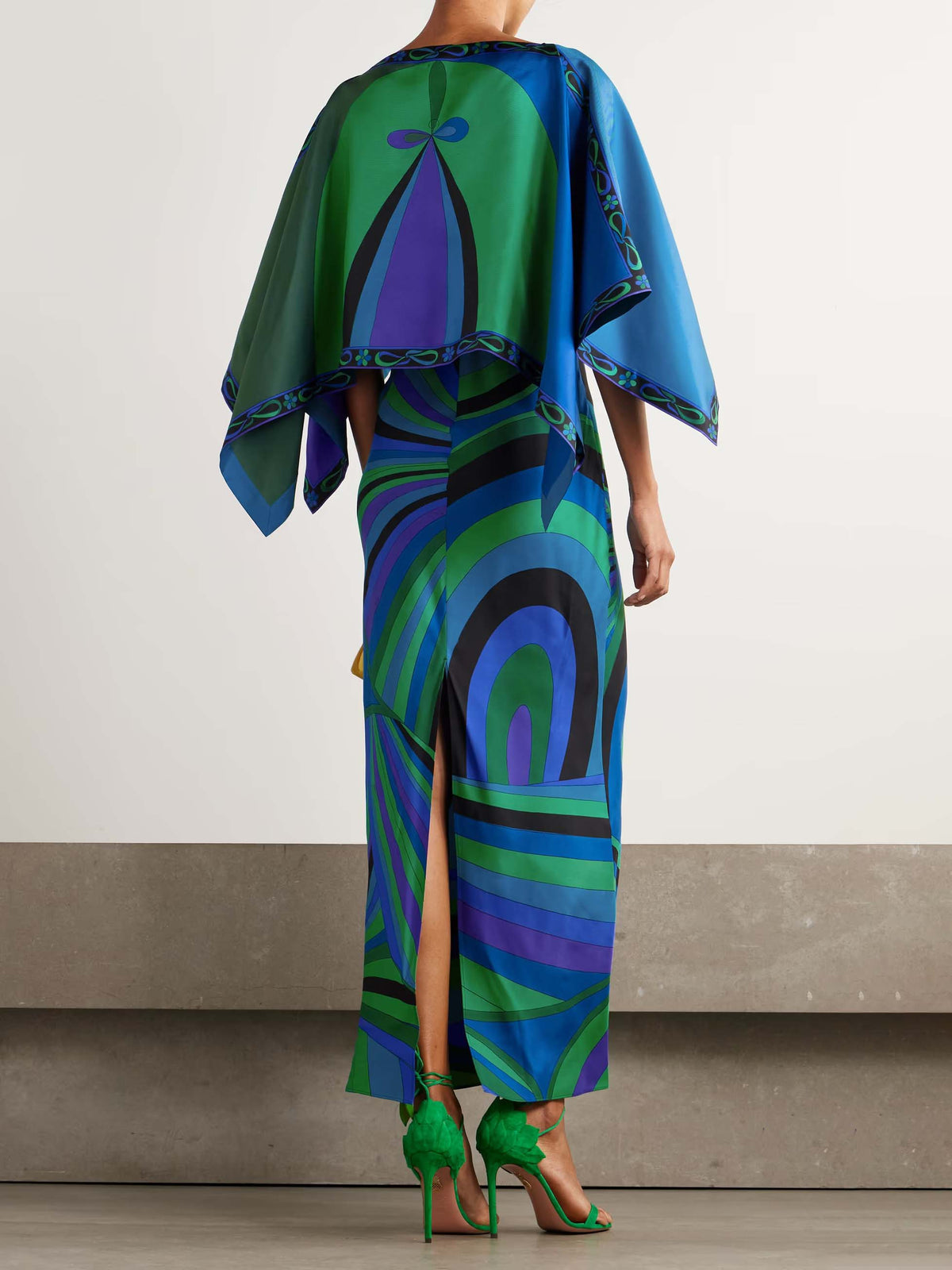 Unique Irregular Layered Printed Maxi Dress