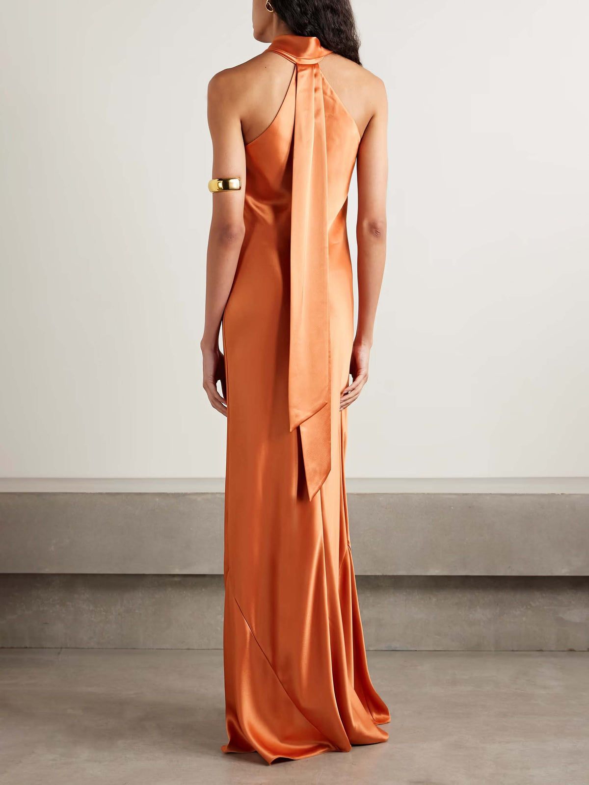 Exquisite Satin Cross-neck Party Maxi Dress