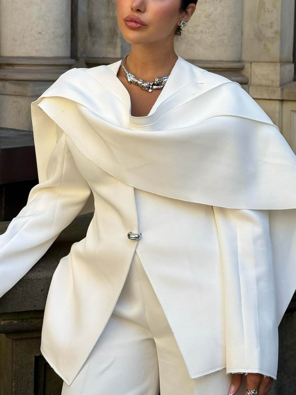 Statement Drape Exaggerated Blazer