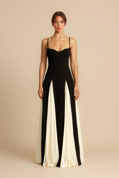 Elegance Panelled Tulle A-line Slip Maxi Dress