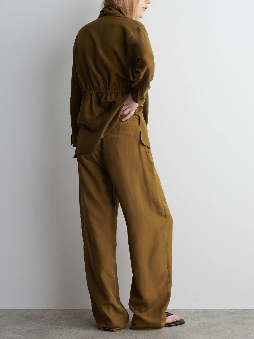 Elegant Draped Lapel Satin Blazer