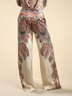 Exquisite Vintage Paisley Print Ruffled Shirt