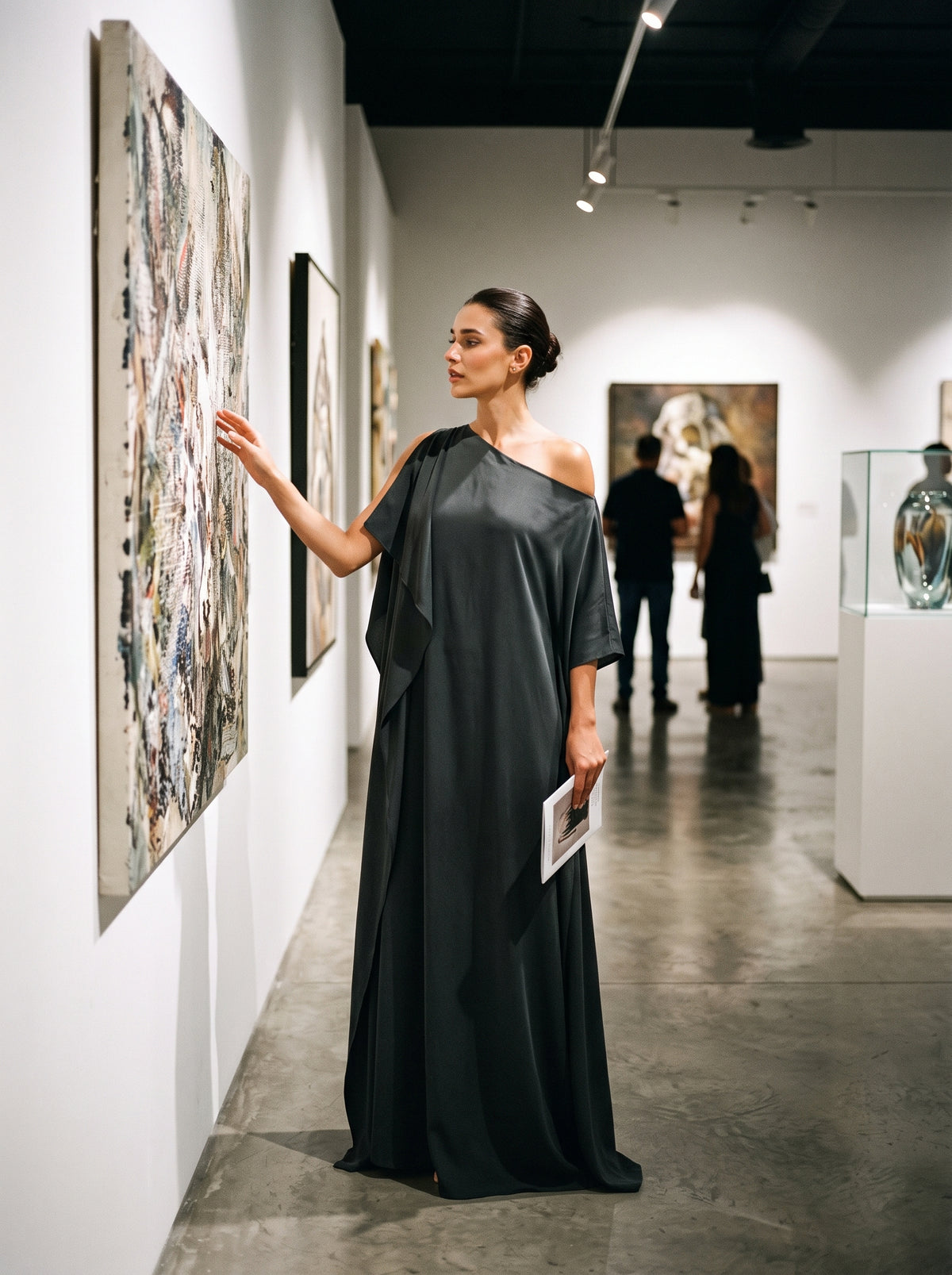 Elegant One-Shoulder Draped Maxi Dress