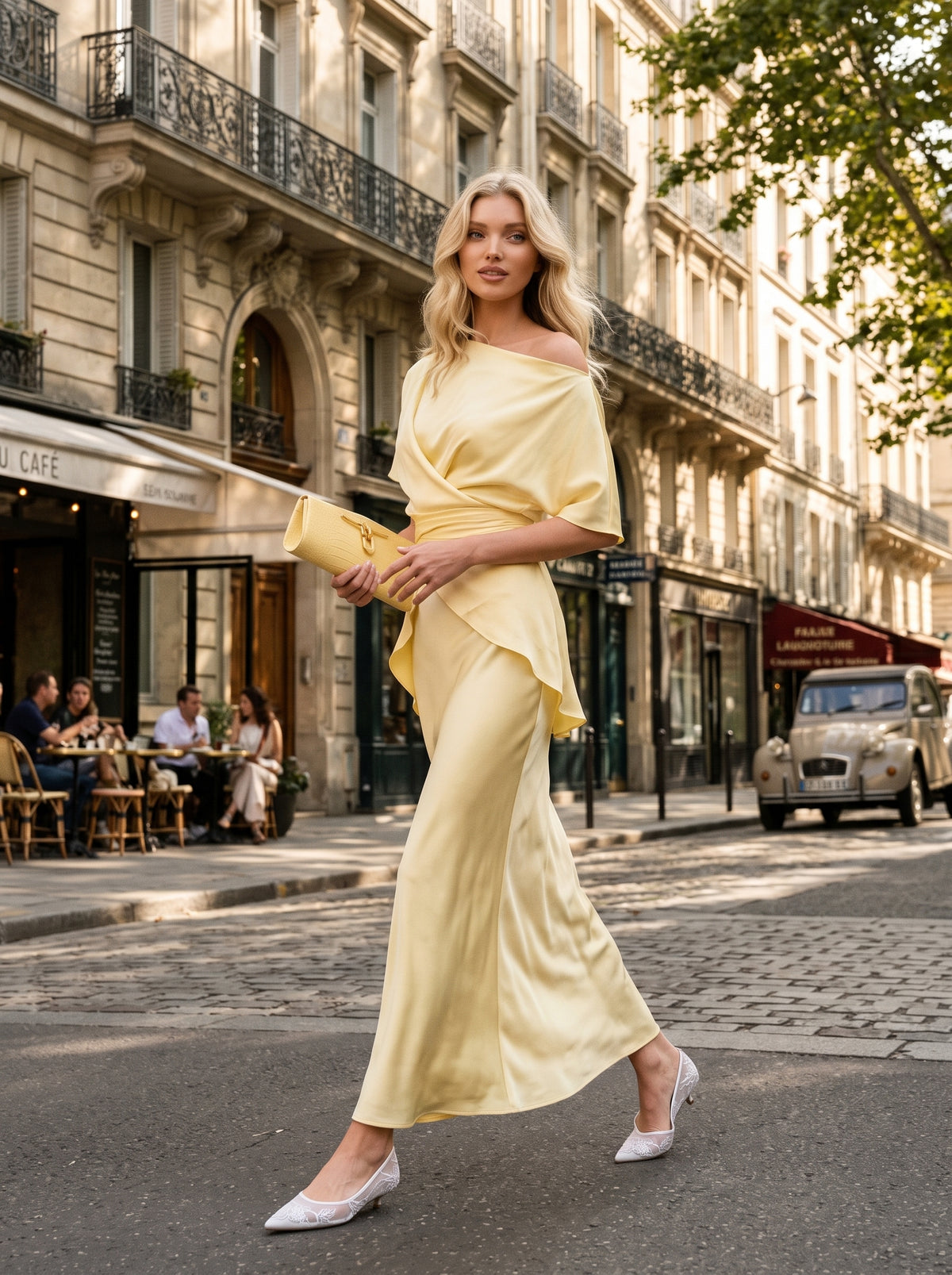 Elegant Draped Satin Fishtail Skirt