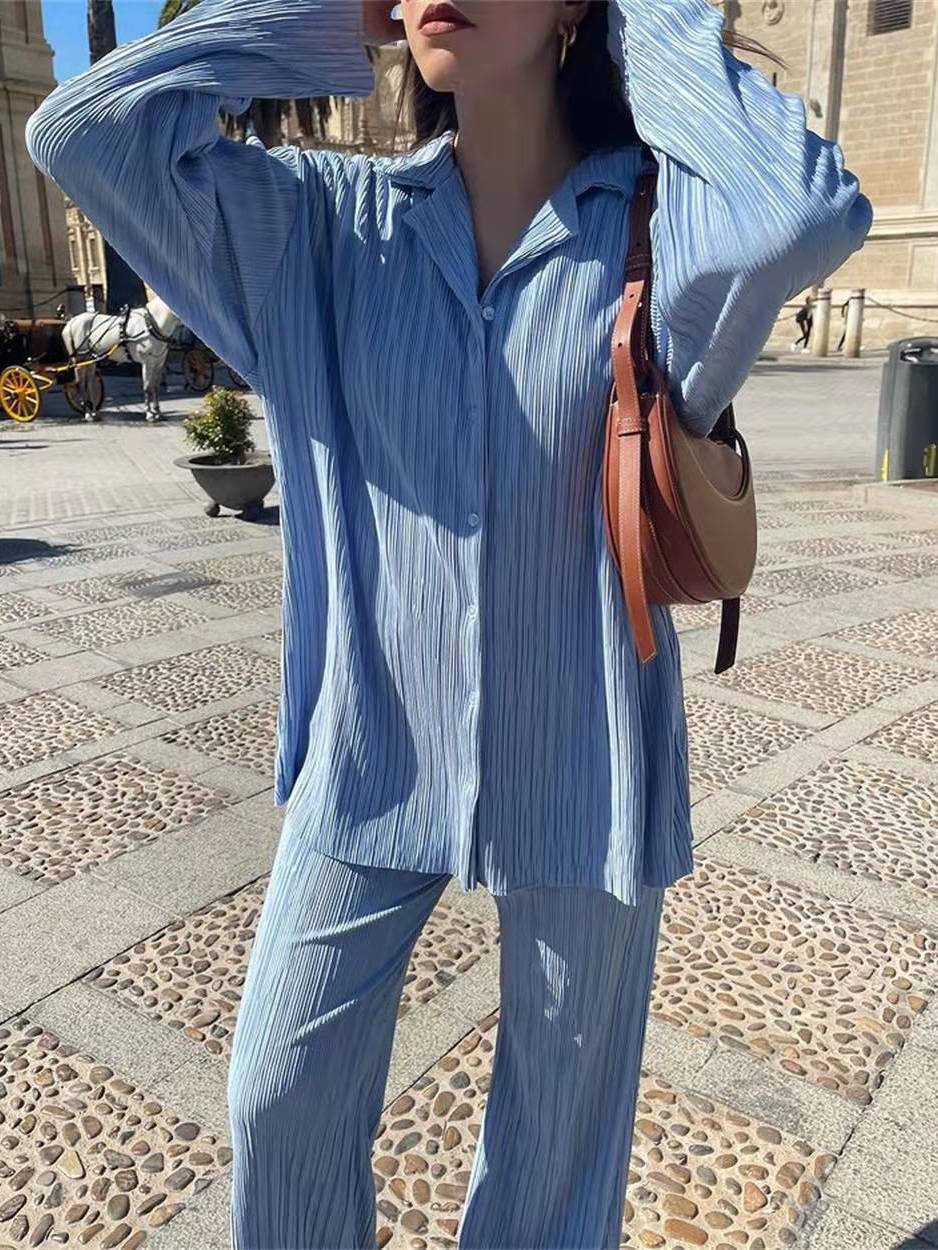 Textured Loose Casual Suit