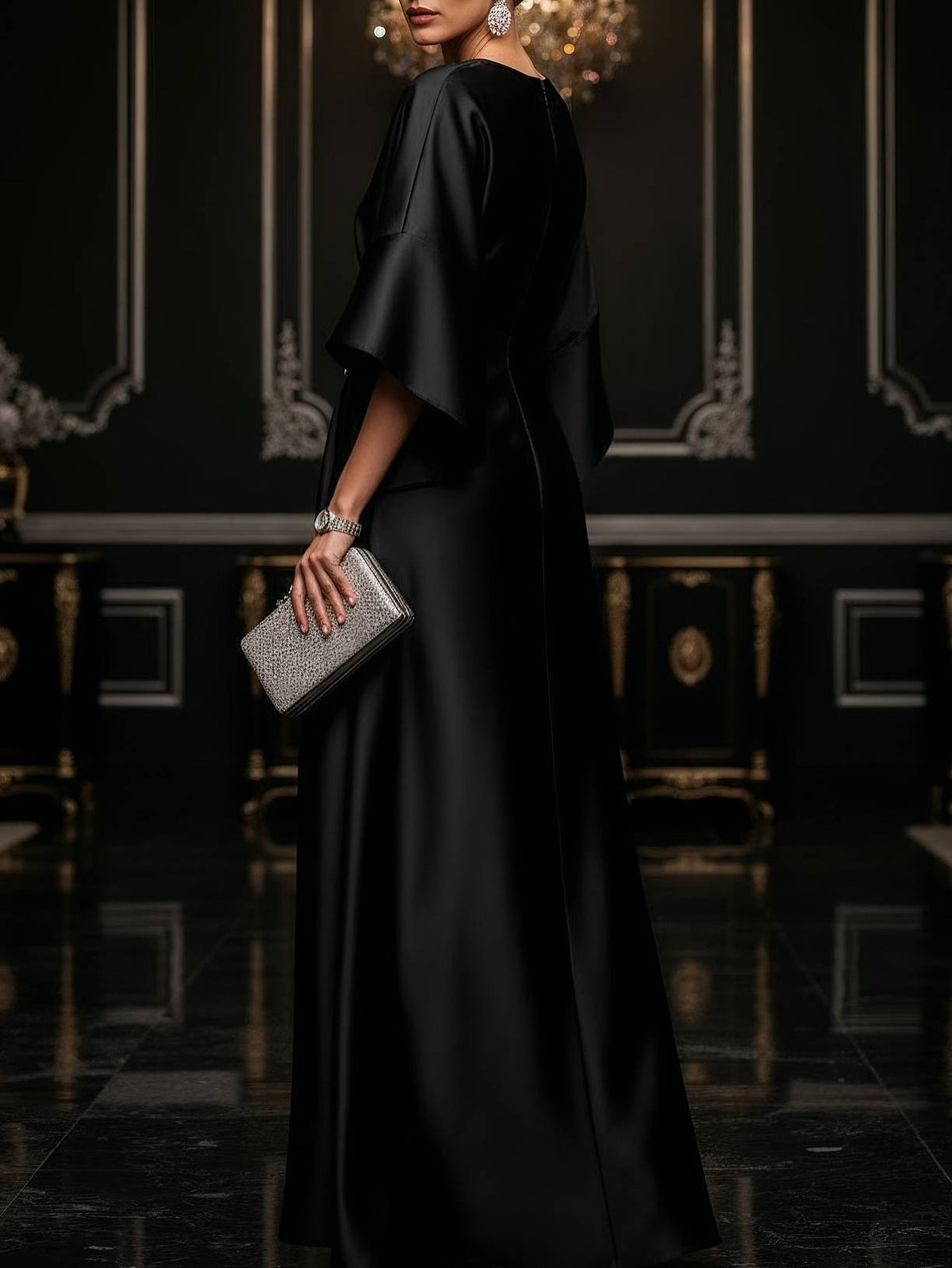 Elegant Pleated Design Maxi Dress
