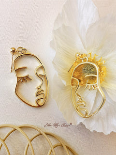 Abstract Human Face Modern Dangle Earrings
