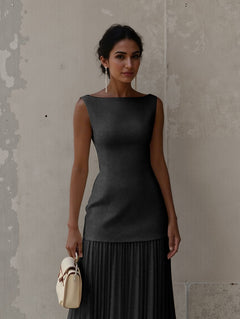 Exquisite Boat Neckline Maxi Top