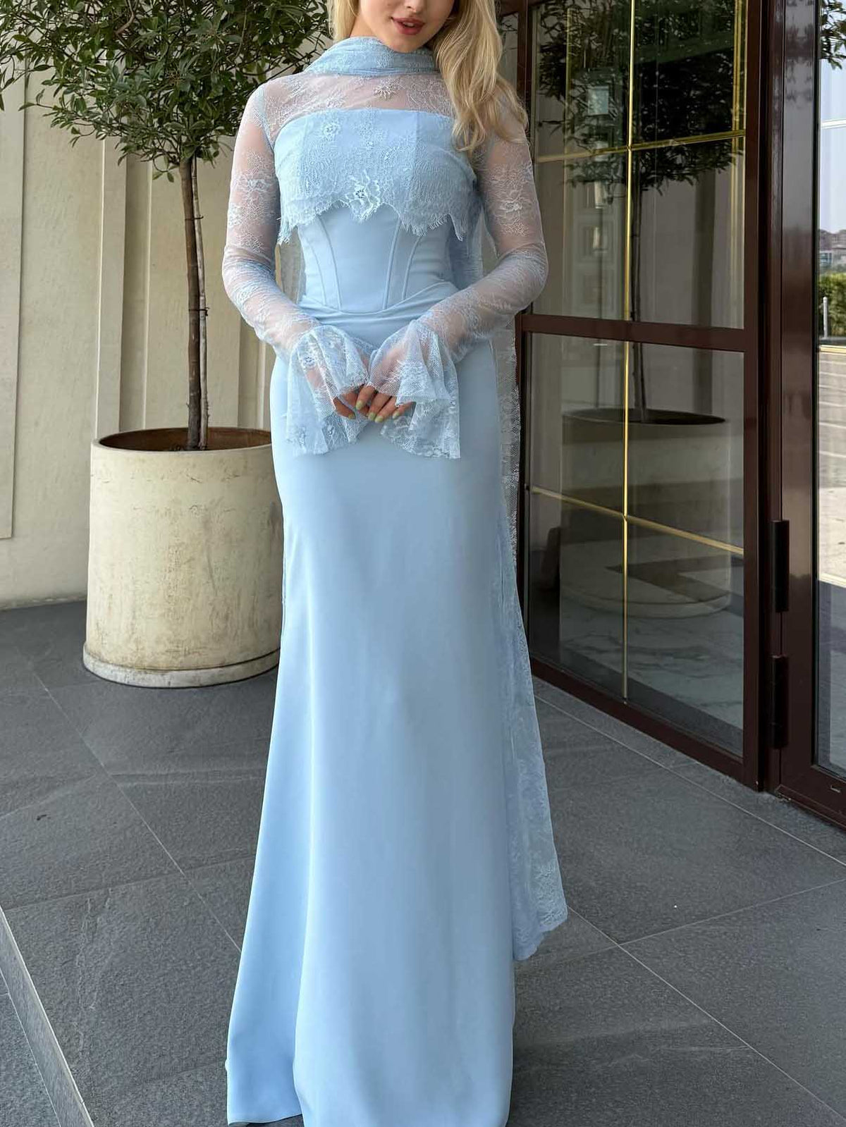 Elegant Strapless Corset Maxi Dress