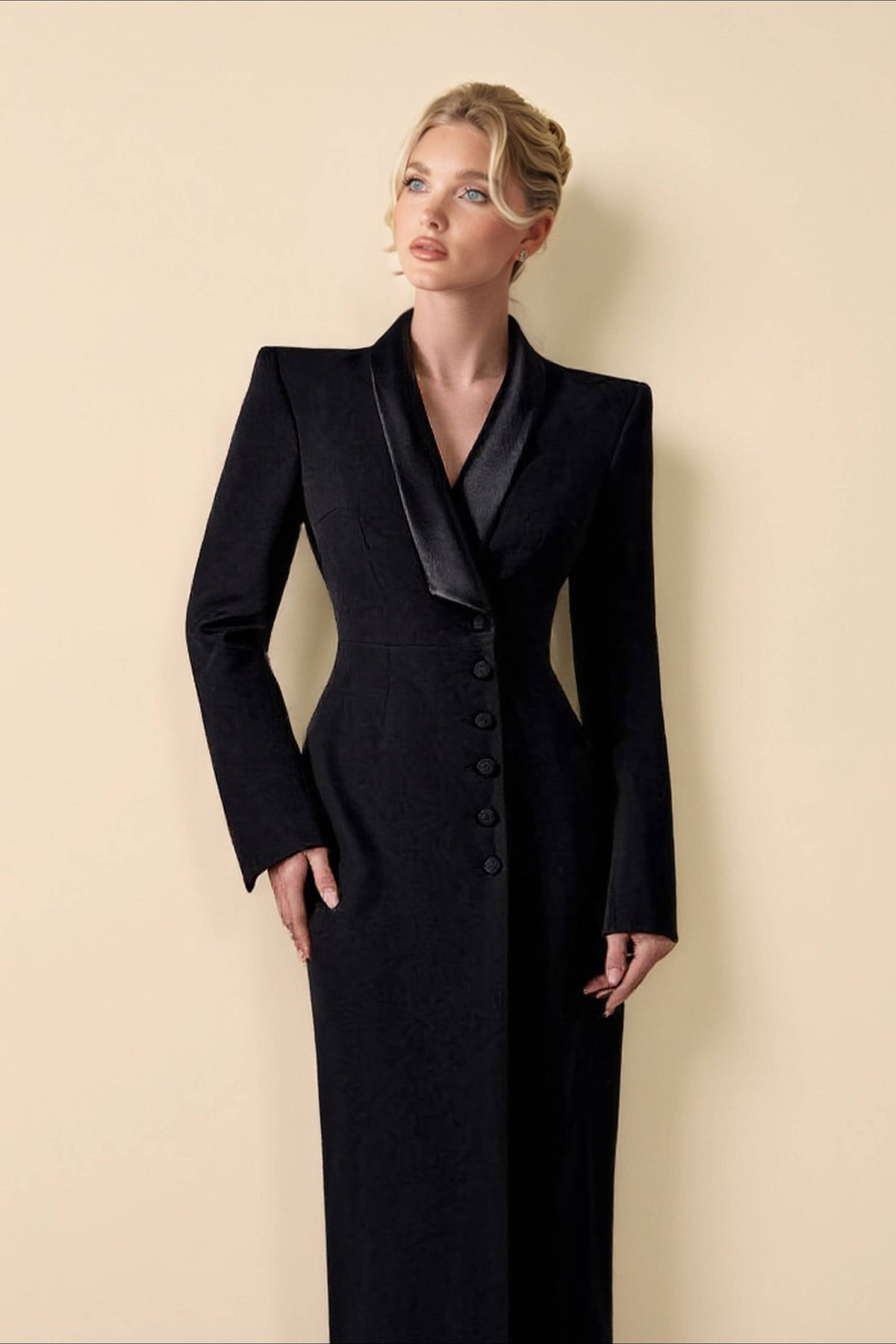 Back Slit Suit Dress