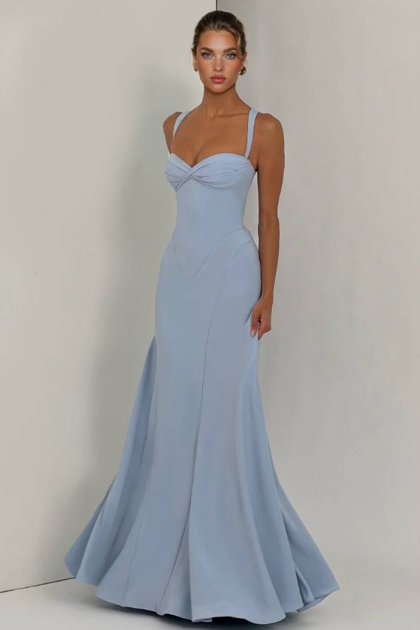 Sling Slim-Fit A- Line Maxi Dress
