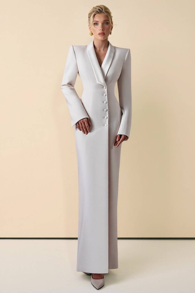 Back Slit Suit Dress