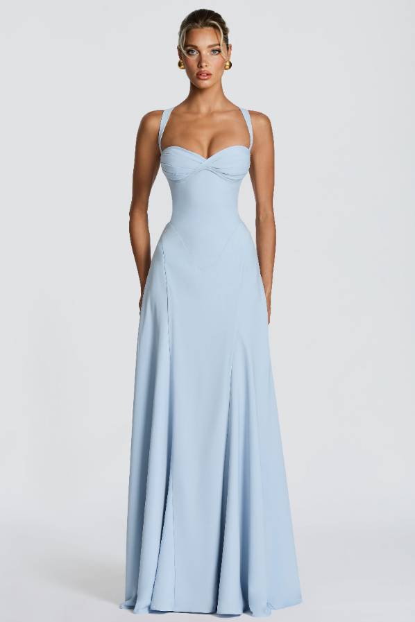 Sling Slim-Fit A- Line Maxi Dress
