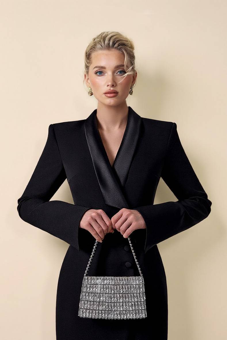 Back Slit Suit Dress