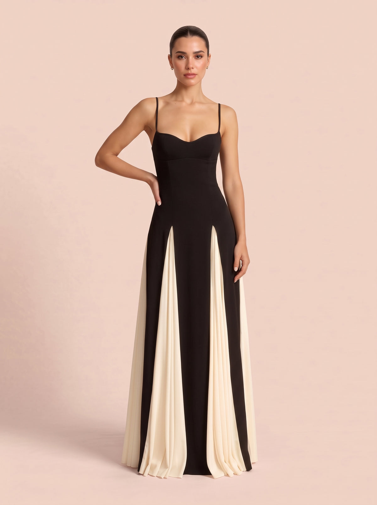 Elegance Panelled Tulle A-line Slip Maxi Dress