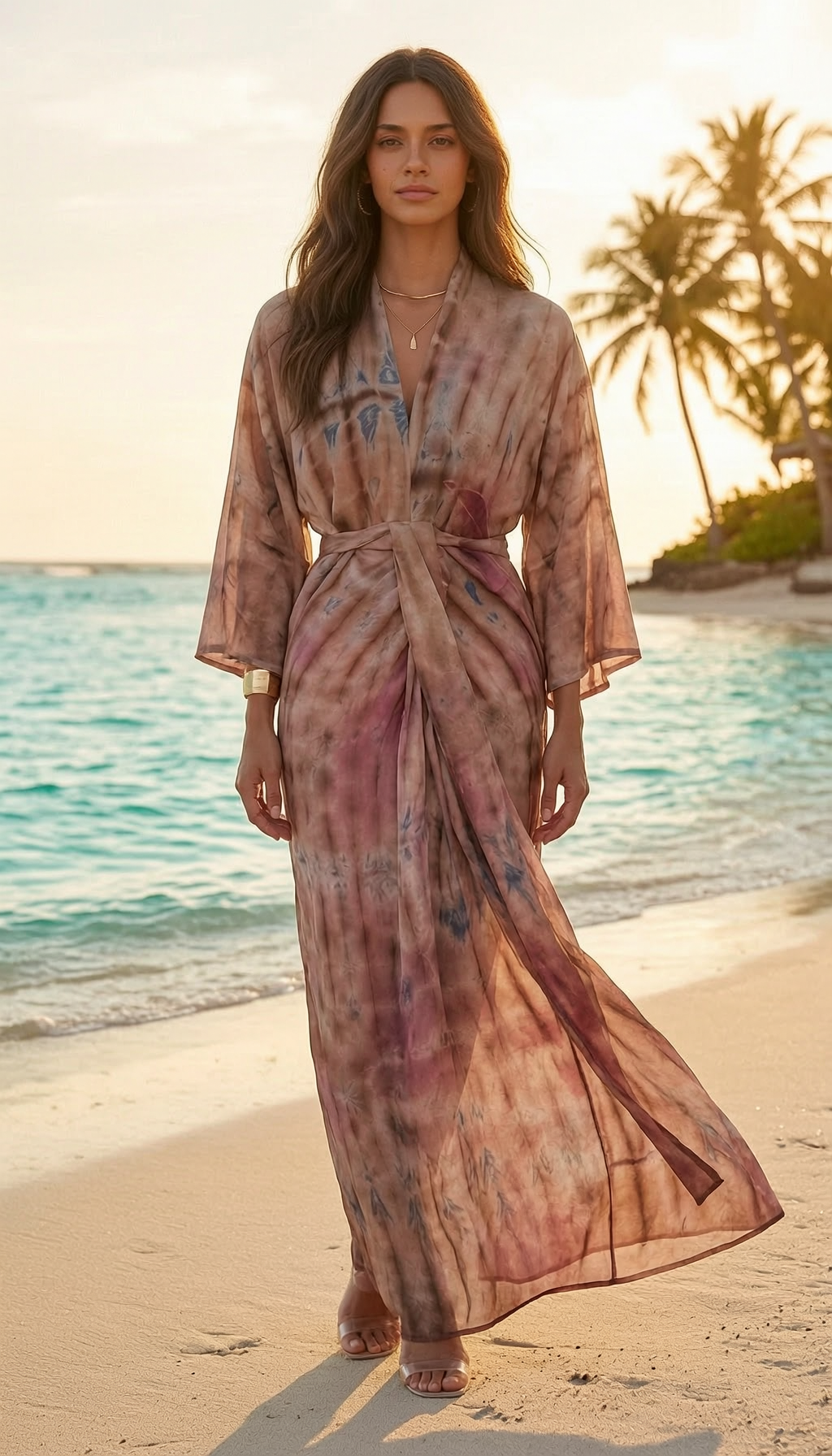 Kimono-Style Printed Dress