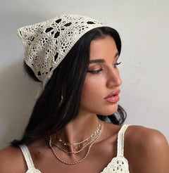 Hand Crochet Lace Bandana