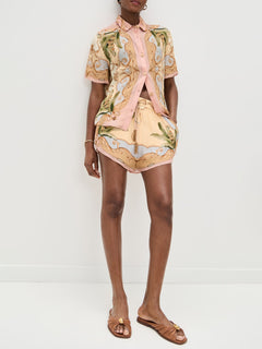 Retro Botanical Kaleidoscope Print Two-Piece Set